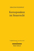 Cover-Bild zum Titel 'Korrespondenz im Steuerrecht' von 'Sebastian Plesdonat'