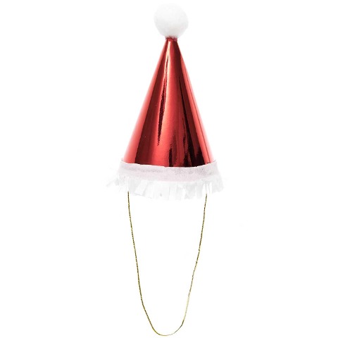 Mini-Partyhüte Weihnachtsmann, FSC MIX, 8 Stk, 14 cm x Ø 8 cm, 210 g/m², inkl. 30 cm Elasticband - 