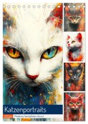 Cover-Bild zum Titel 'Katzenportraits. Moderne Samtpfoten-Kunst (Tischkalender 2026 DIN A5 hoch), CALVENDO Monatskalender' von 'Rose Hurley'