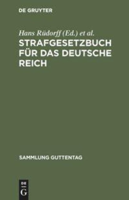 Strafgesetzbuch für das Deutsche Reich - 