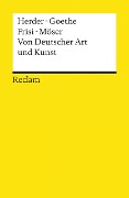 Cover-Bild zum Titel 'Von Deutscher Art und Kunst' von 'Johann Gottfried Herder, Johann Wolfgang Goethe, Paolo Frisi, Justus Möser'