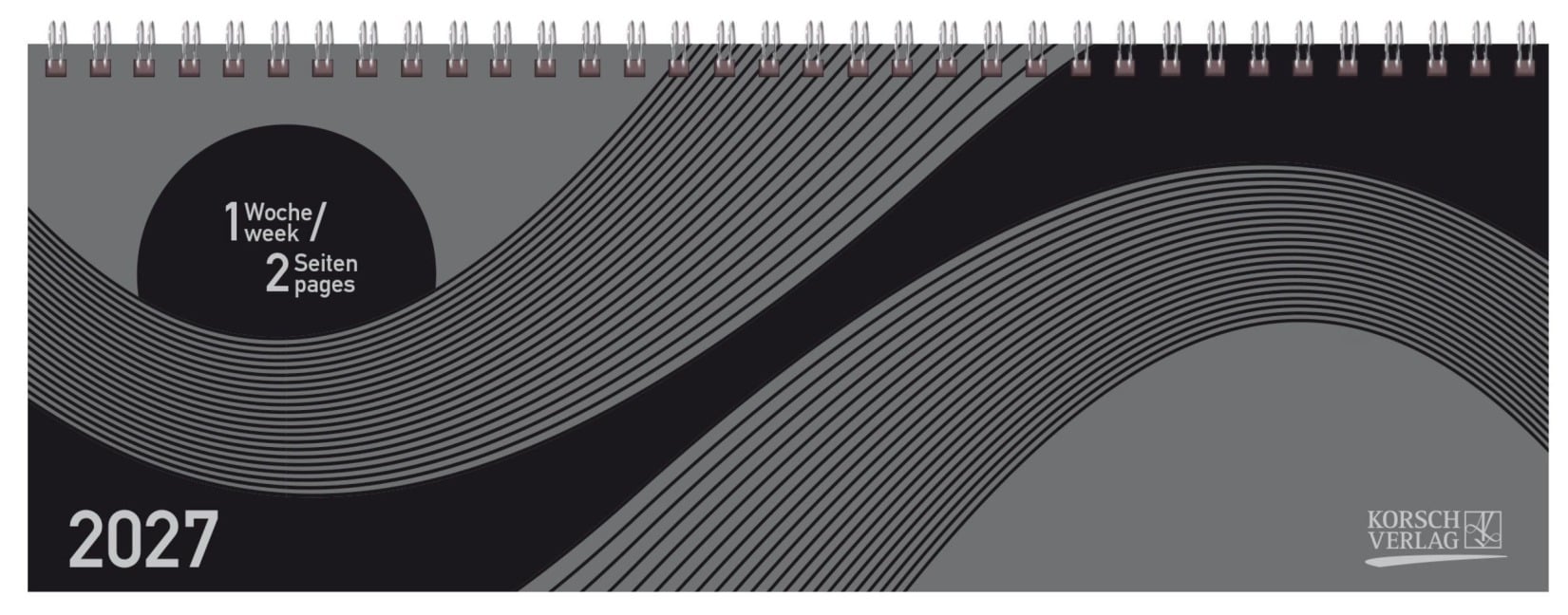 Tischkalender quer Professional Colourlux 2027 schwarz - 