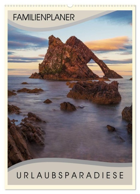 Urlaubsparadiese - Familienplaner (Wandkalender 2027 DIN A2 hoch), CALVENDO Monatskalender - Hiacynta Jelen