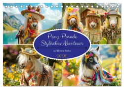 Cover-Bild zum Titel 'Pony-Parade. Stylisches Abenteuer auf kleinen Hufen (Tischkalender 2026 DIN A5 quer), CALVENDO Monatskalender' von 'Rose Hurley'