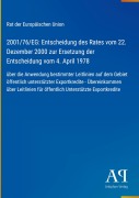 Cover-Bild zum Titel '2001/76/EG: Entscheidung des Rates vom 22. Dezember 2000 zur Ersetzung der Entscheidung vom 4. April 1978' von 'Rat der Europäischen Union'