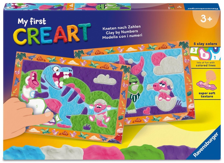 My First CreArt, Kneten nach Zahlen - Freche Dinos - 
