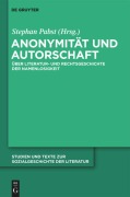 Cover-Bild zum Titel 'Anonymität und Autorschaft' von ''