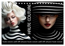 Cover-Bild zum Titel 'Haute Couture - Weiß trifft Schwarz (Tischkalender 2026 DIN A5 quer), CALVENDO Monatskalender' von 'Erich Krätschmer'
