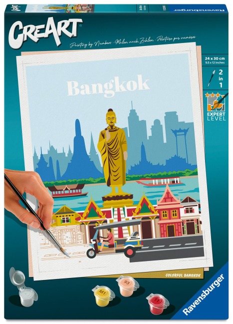 CreArt, Malen nach Zahlen Citys - Farbenfrohes Bangkok - 