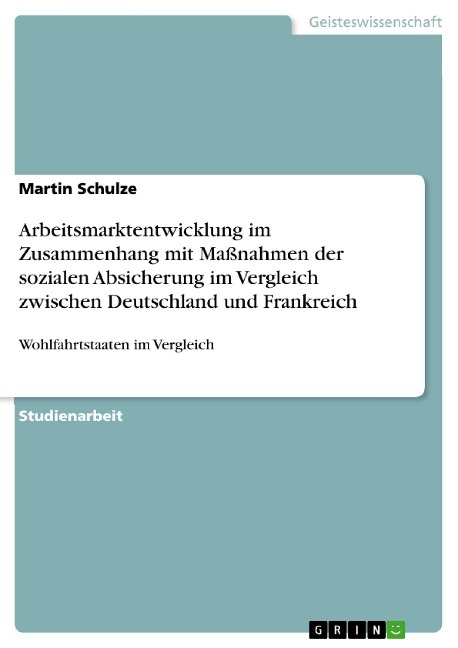 Arbeitsmarktentwicklung im Zusammenhang mit Maßnahmen der sozialen Absicherung im Vergleich zwischen Deutschland und Frankreich - Martin Schulze