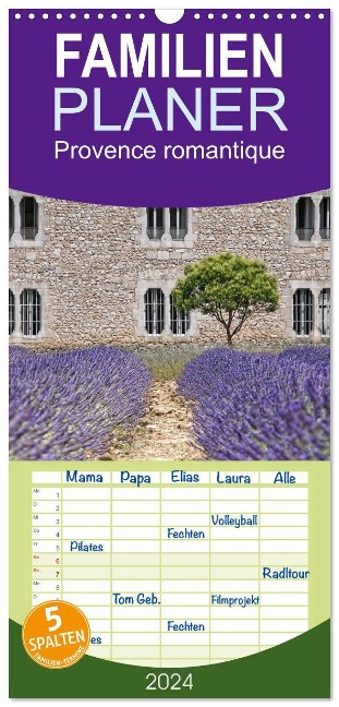 Familienplaner 2024 - Provence romantique mit 5 Spalten (Wandkalender, 21 x 45 cm) CALVENDO - Jo. Pinx Joachim G. Pinkawa