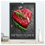 Cover-Bild zum Titel 'Saftiges Fleisch - Steaks für Genießer und Fleischliebhaber (hochwertiger Premium Wandkalender 2026 DIN A2 hoch), Kunstdruck in Hochglanz' von 'Mb Fotografie'