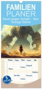 Cover-Bild zum Titel 'Familienplaner 2027 - David gegen Goliath - Mut besiegt Stärke mit 5 Spalten (Wandkalender, 21 x 45 cm) CALVENDO' von 'Pixs:Sell'