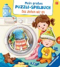 Cover-Bild zum Titel 'Mein großes Puzzle-Spielbuch: Das ziehen wir an' von 'Bookella'
