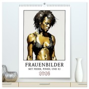 Frauenbilder mit Feder, Pinsel und KI (hochwertiger Premium Wandkalender 2026 DIN A2 hoch), Kunstdruck in Hochglanz - Werner Braun