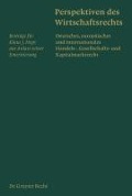 Cover-Bild zum Titel 'Perspektiven des Wirtschaftsrechts' von ''