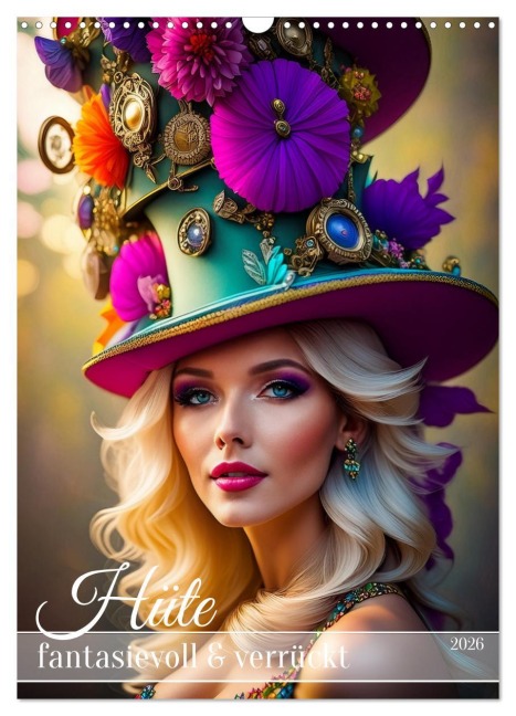 Hüte - fantasievoll und verrückt (Wandkalender 2026 DIN A3 hoch), CALVENDO Monatskalender - Fotodesign Verena Scholze