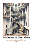 Cover-Bild zum Titel 'Architekturen des Unmöglichen - Zwischen Realität und Illusion (Wandkalender 2026 DIN A3 hoch), CALVENDO Monatskalender' von 'Martina Marten'