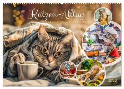 Cover-Bild zum Titel 'Katzen-Alltag - Ein witziges Jahr mit Kater Tommy (Wandkalender 2026 DIN A2 quer), CALVENDO Monatskalender' von 'Anja Frost'