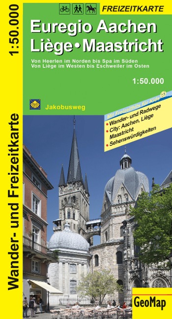 Euregio Aachen, Liege, Maastricht 1:50.000 Wander- und Freizeitkarte - 