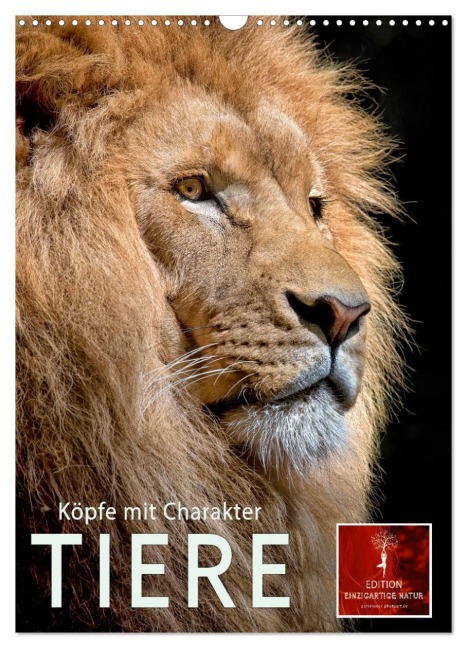 Tiere - Köpfe mit Charakter (Wandkalender 2026 DIN A3 hoch), CALVENDO Monatskalender - Peter Roder