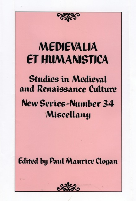 Medievalia et Humanistica, No. 34 - 