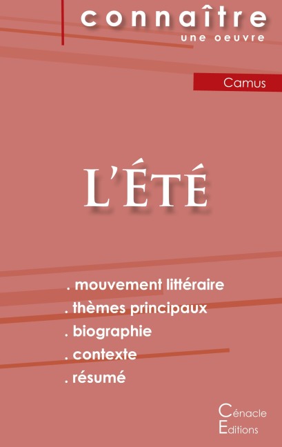 Fiche de lecture L'Été de Albert Camus (Analyse littéraire de référence et résumé complet) - Albert Camus