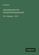 Cover-Bild zum Titel 'Jahresberichte der Geschichtswissenschaft' von 'E. Berner'