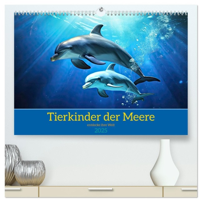 Tierkinder der Meere - entdecke ihre Welt (hochwertiger Premium Wandkalender 2025 DIN A2 quer), Kunstdruck in Hochglanz - Susan Michel