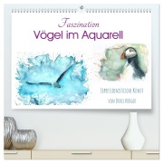 Cover-Bild zum Titel 'Faszination Vögel im Aquarell - Expressionistische Kunst von Doris Krüger (hochwertiger Premium Wandkalender 2026 DIN A2 quer), Kunstdruck in Hochglanz' von 'Doris Krüger'