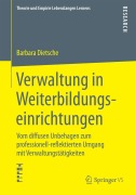 Cover-Bild zum Titel 'Verwaltung in Weiterbildungseinrichtungen' von 'Barbara Dietsche'