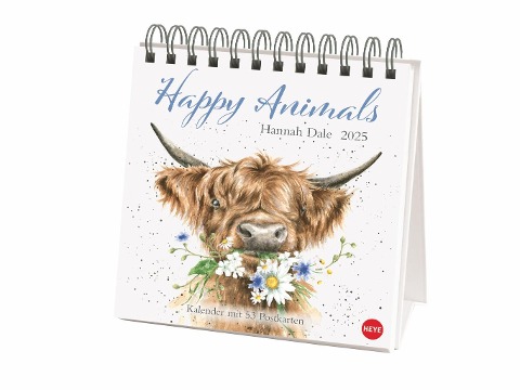 Hannah Dale: Happy Animals Premium-Postkartenkalender 2025 - 