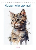 Katzen wie gemalt (Tischkalender 2024 DIN A5 hoch), CALVENDO Monatskalender - Tina Grohs