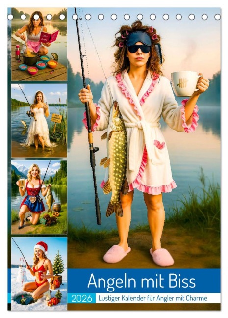 Angeln mit Biss - Lustiger Kalender für Angler mit Charme (Tischkalender 2026 DIN A5 hoch), CALVENDO Monatskalender - Anja Frost