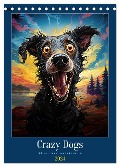 Crazy Dogs Bekannte Hunderassen im Comicstyle (Tischkalender 2024 DIN A5 hoch), CALVENDO Monatskalender - Jürgen Schöberl