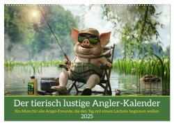 Der tierisch lustige Angler-Kalender (Wandkalender 2025 DIN A2 quer), CALVENDO Monatskalender - Peter Rübsamen