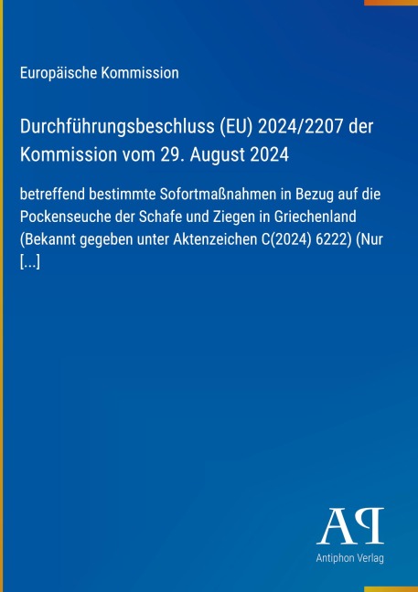 Durchführungsbeschluss (EU) 2024/2207 der Kommission vom 29. August 2024 - Europäische Kommission