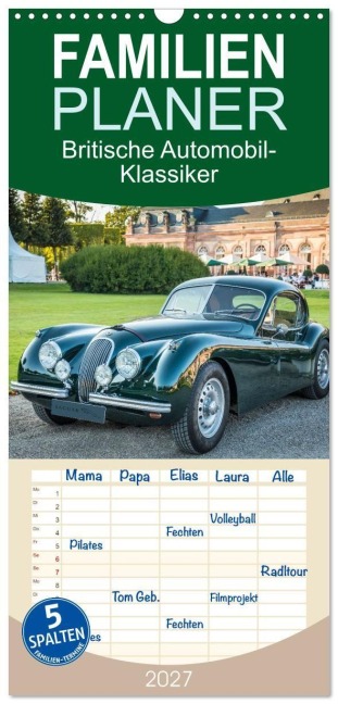 Familienplaner 2027 - Britische Automobil-Klassiker mit 5 Spalten (Wandkalender, 21 x 45 cm) CALVENDO - Christian Müringer
