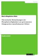 Cover-Bild zum Titel 'Theoretische Betrachtungen der Phosphatverfügbarkeit aus gewonnenen Düngeaschen naturbelassener Hölzer' von 'Maria-Magdalena Matz'