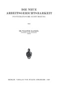 Cover-Bild zum Titel 'Die Neue Arbeitsgerichtsbarkeit' von 'Walter Kaskel'