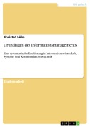 Cover-Bild zum Titel 'Grundlagen des Informationsmanagements' von 'Christof Lüke'
