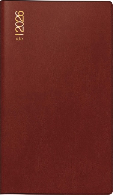 rido/idé 7040302296 | Taschenkalender Mod. TM 12 2026 | A6, Kunststoff, bordeaux - 