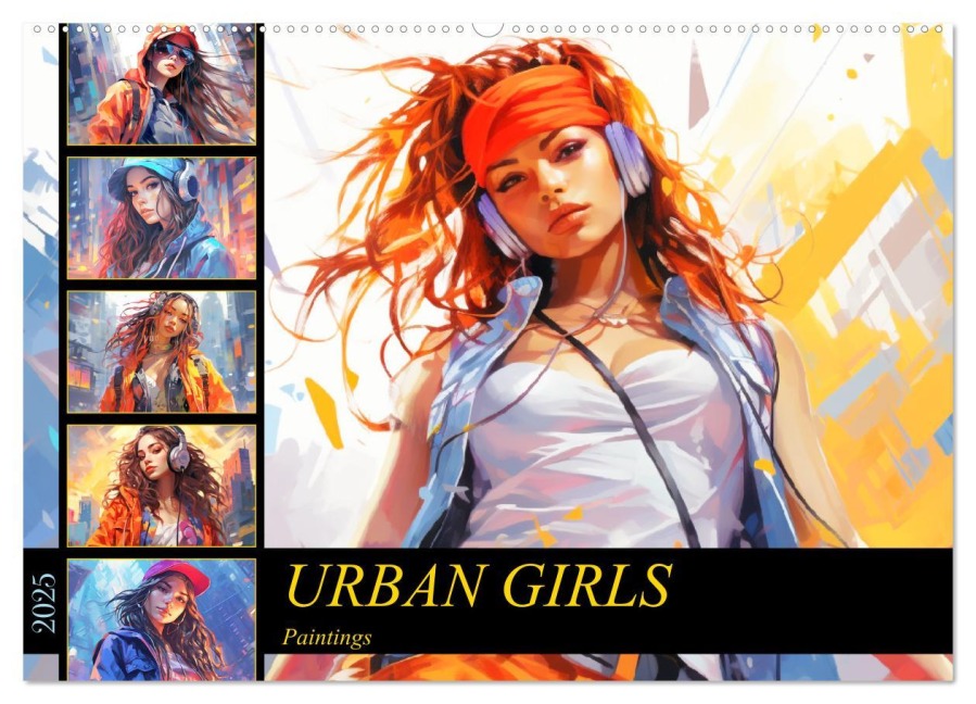 Urban Girls. Paintings (Wandkalender 2025 DIN A2 quer), CALVENDO Monatskalender - Rose Hurley