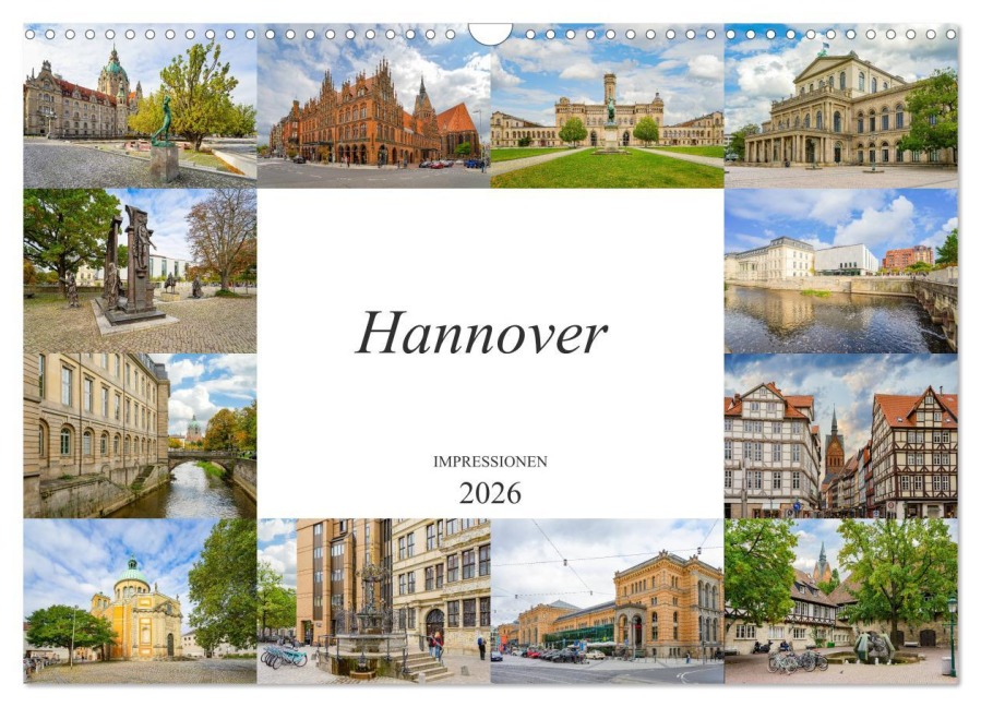 Hannover Stadtansichten (Wandkalender 2026 DIN A3 quer), CALVENDO Monatskalender - Dirk Meutzner