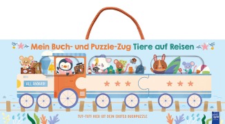 Cover-Bild zum Titel 'Mein Buch- und Puzzle-Zug: Tiere auf Reisen' von ''