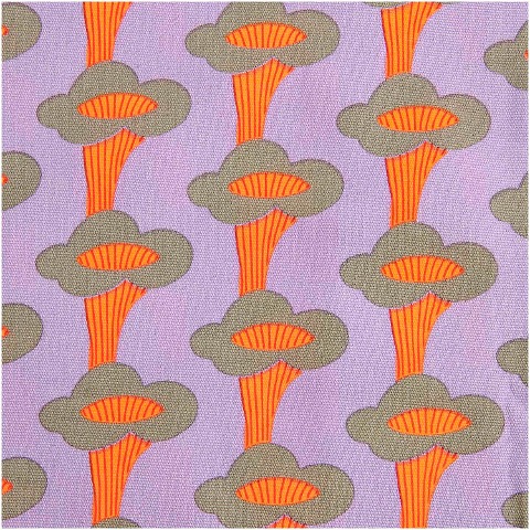 Canvas, Pfifferlinge, Flieder, Neon, Abschnitt 50 x 140cm, 100% Baumwolle, 280g/qm - 