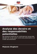 Cover-Bild zum Titel 'Analyse des devoirs et des responsabilités potentielles' von 'Mojisola Olugbemi'