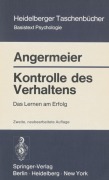 Cover-Bild zum Titel 'Kontrolle des Verhaltens' von 'Wilhelm F. Angermeier'
