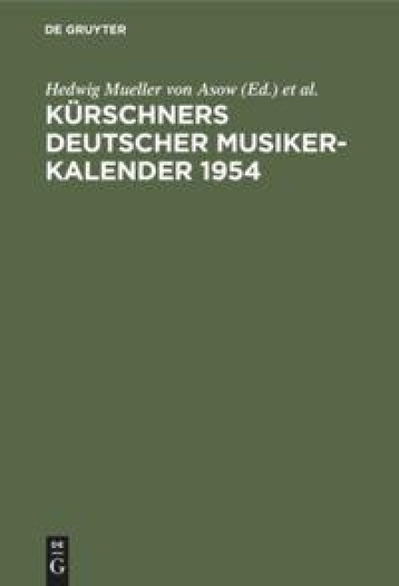 Kürschners Deutscher Musiker-Kalender 1954 - 