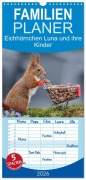 Cover-Bild zum Titel 'Familienplaner 2026 - Eichhörnchen Luna und ihre Kinder mit 5 Spalten (Wandkalender, 21 x 45 cm) CALVENDO' von 'Tine Meier'